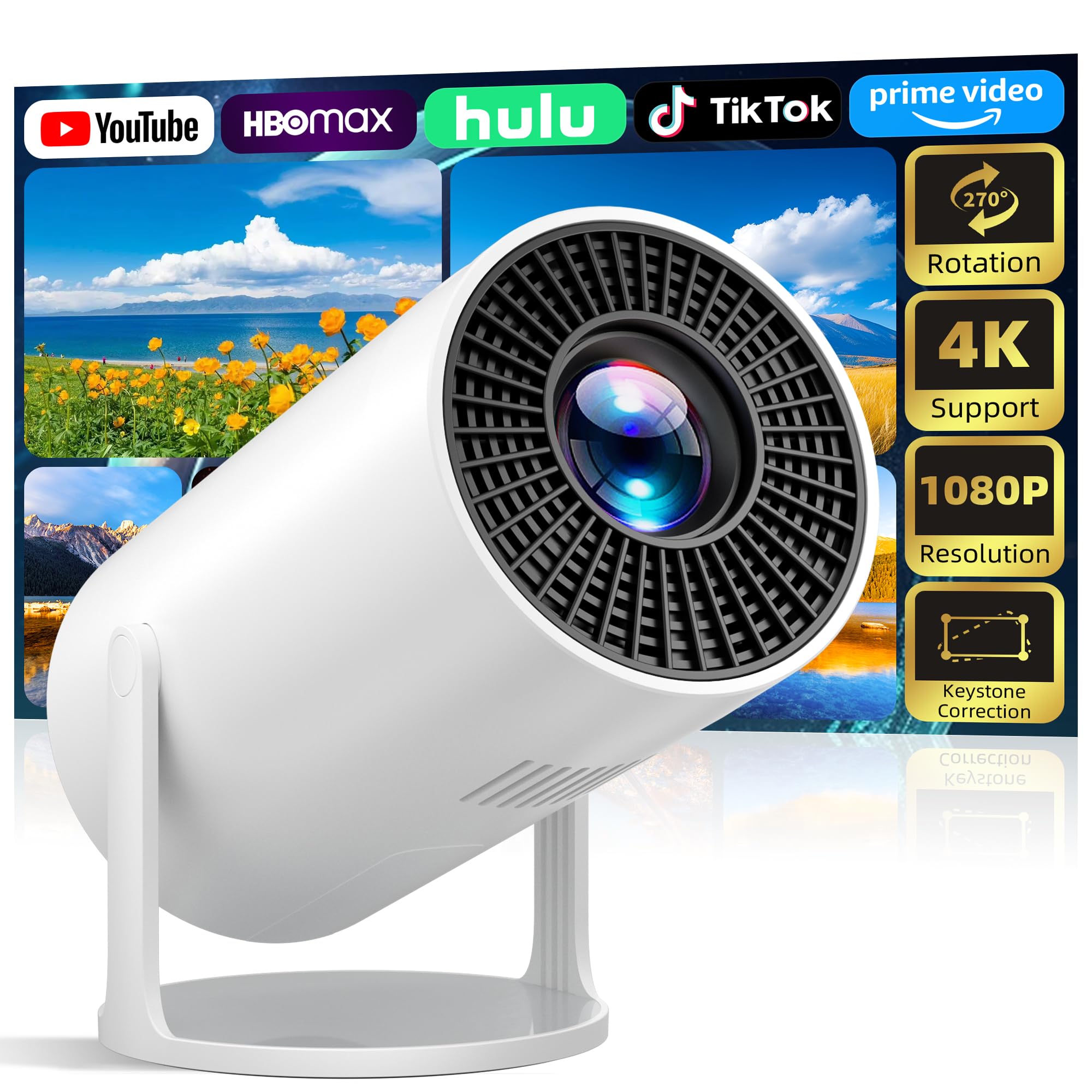 Amazon.com: Mini Projector Portable Proyector 4K Support, Native